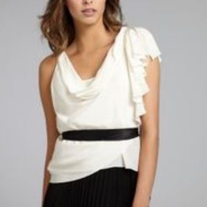 Gryphon Silk Top with Ruffle Sleeve